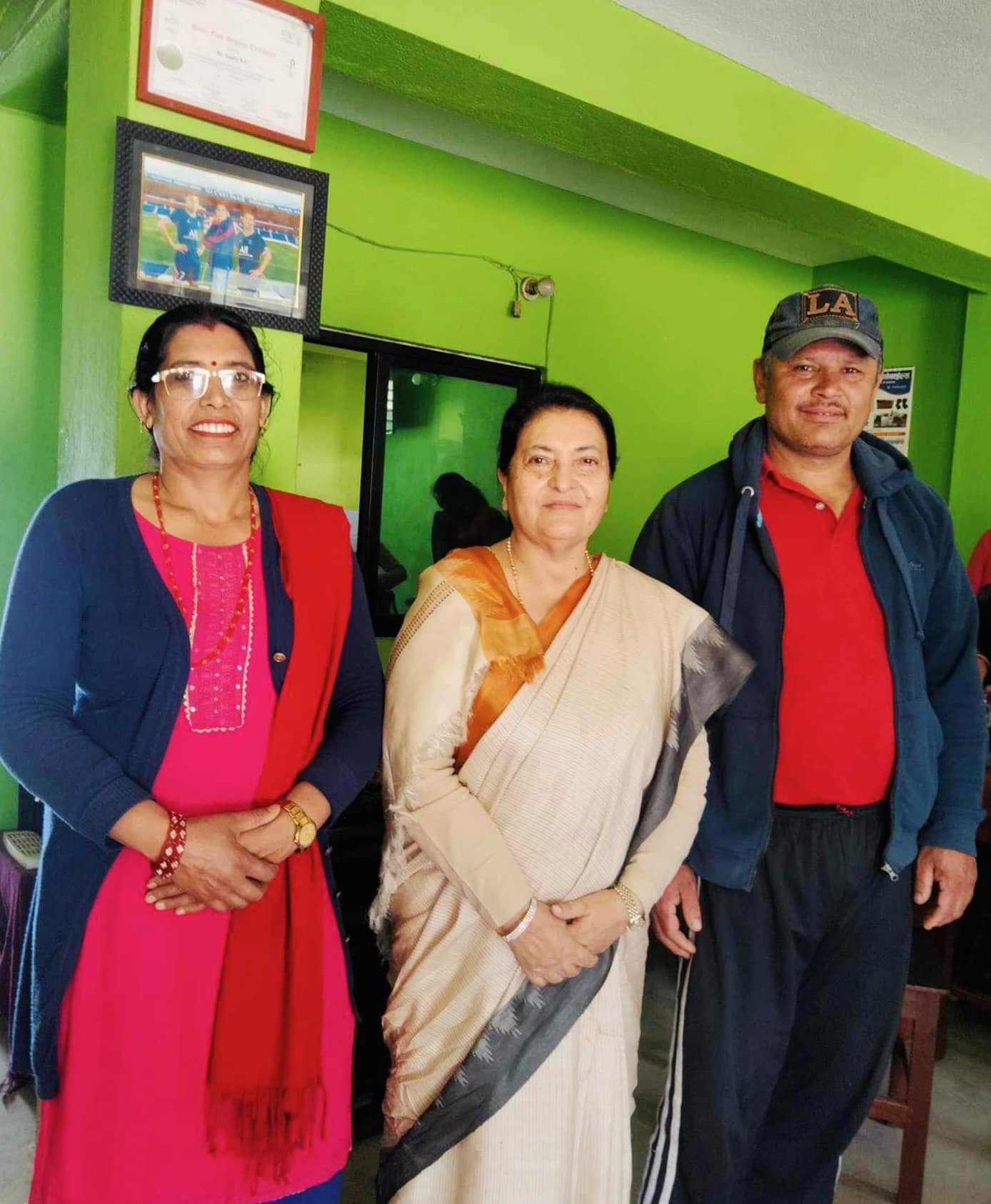 Founder of Hotel Trekkers Paradise with guests in Chisapani